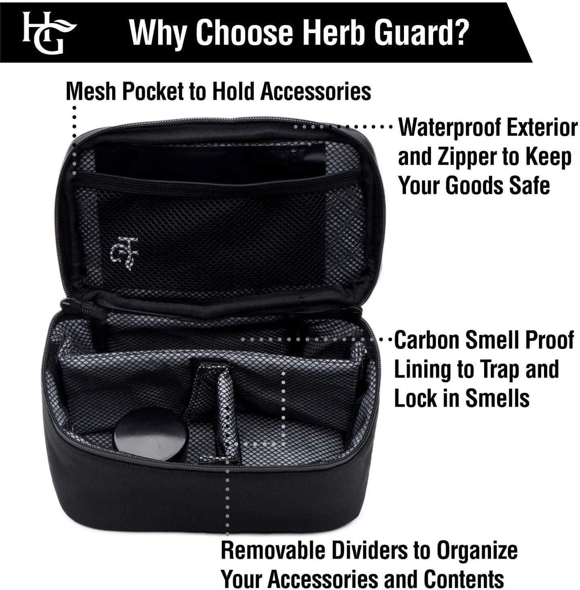 Herb Guard Black Large Case with Hanging Combination Locks