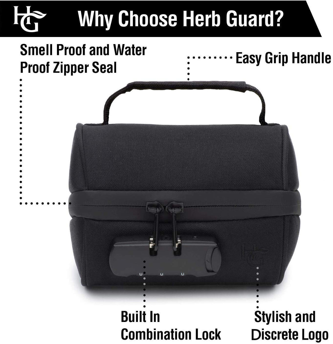 Smell Proof Stash Jar (250ml) with Locking Case Herb Guard