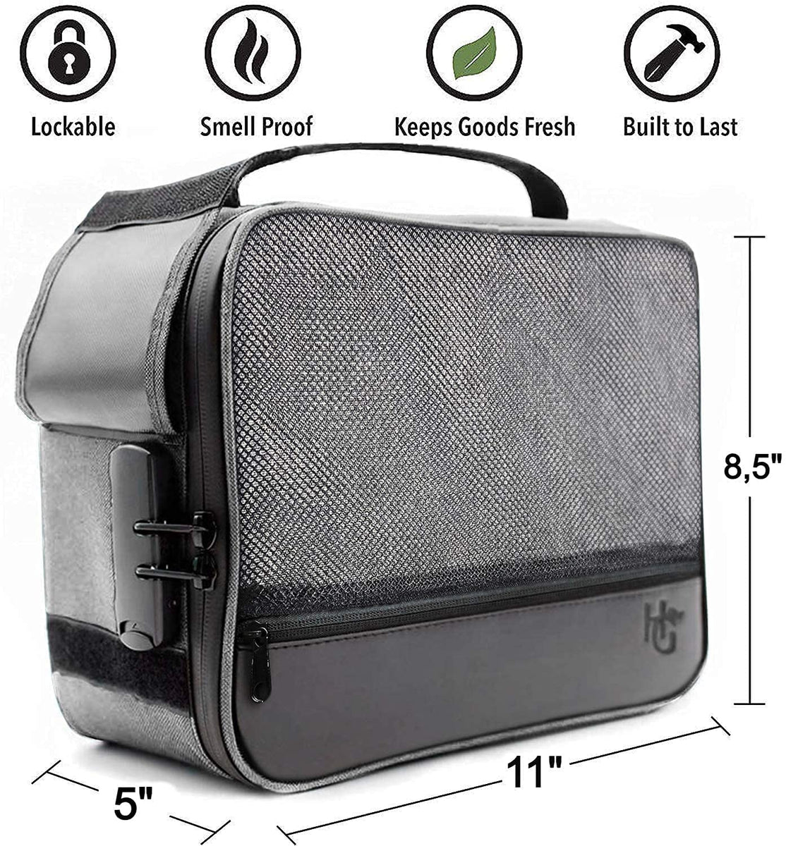 Extra Large Smell Proof Case with Combination Lock (Grey) Herb Guard