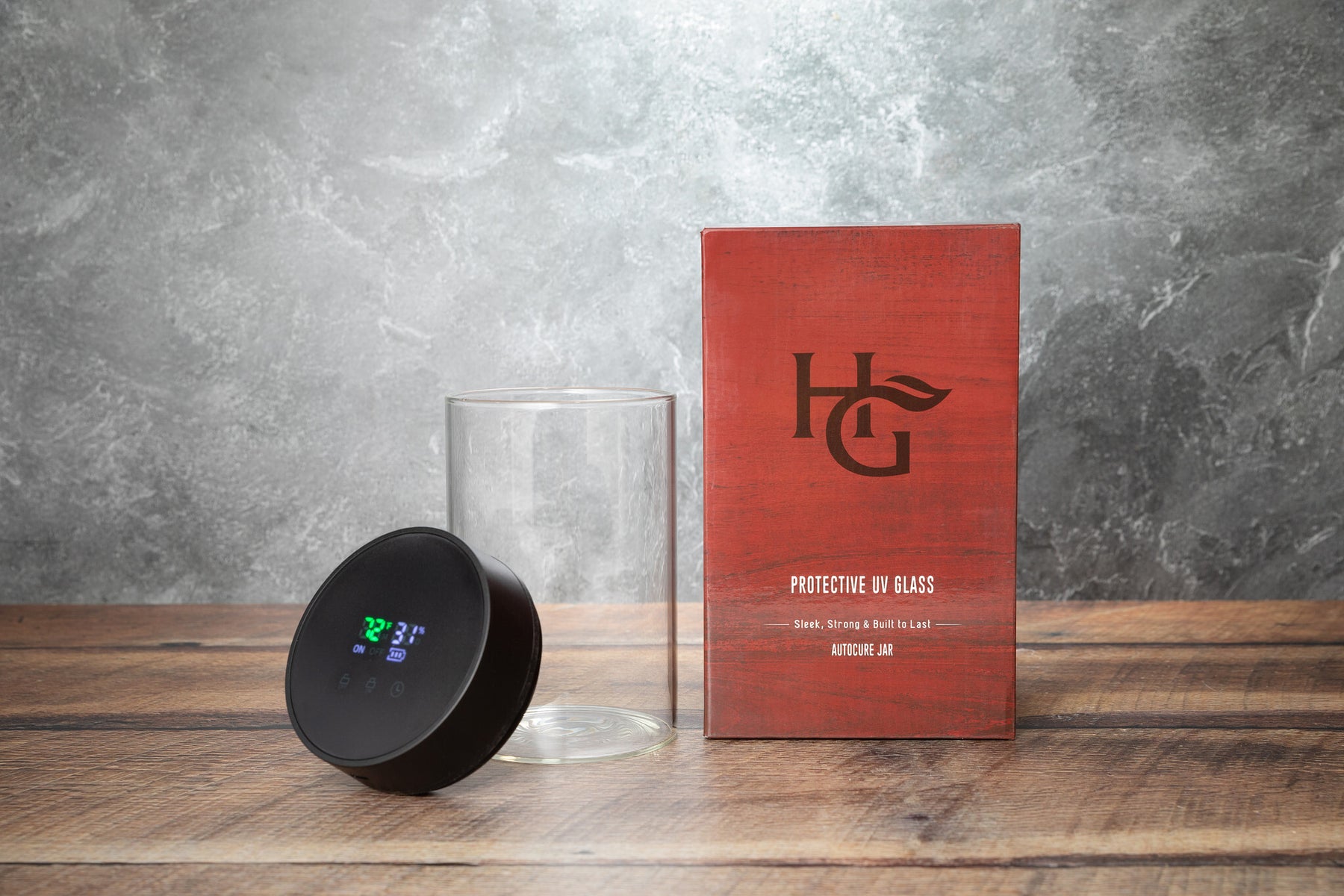 1 Liter AutoCure Smart Jar with LED Lid - Built in Hygrometer (2 Ounce ...
