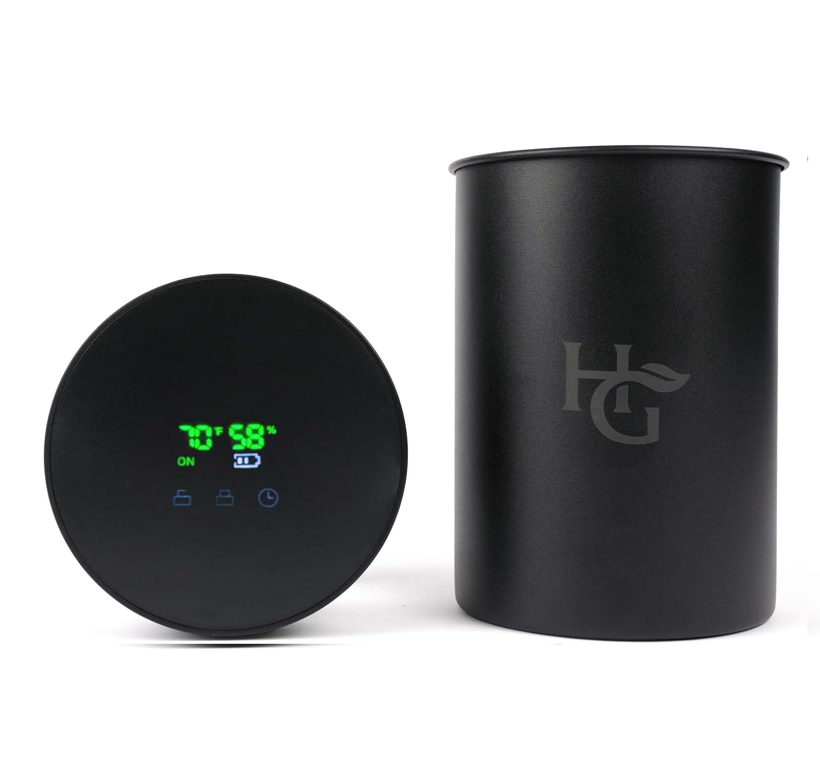 AutoCure Smart Jar with LED Lid - Built in Hygrometer (2 Liter / 4 Oun ...