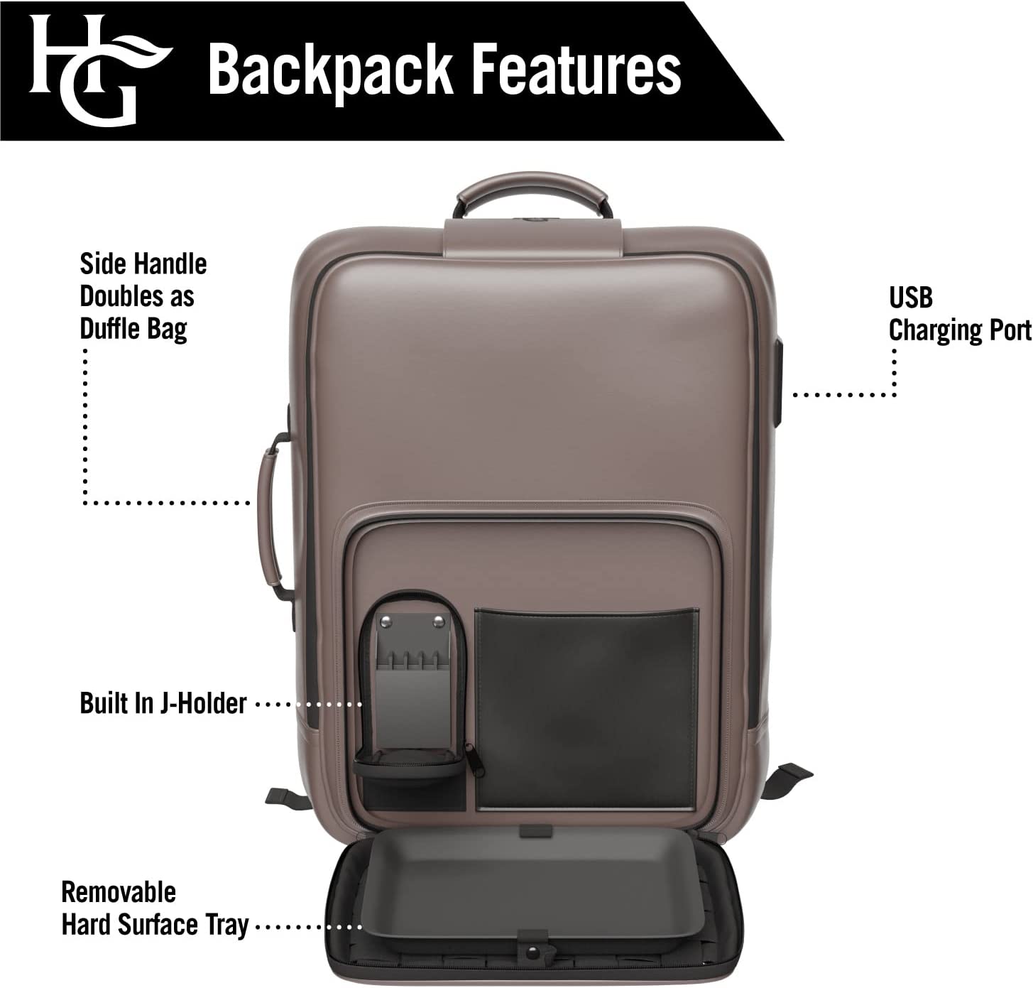 XXL Leather Backpack with Combo Lock (Holds Over 7 Ounces) - Premium Y ...